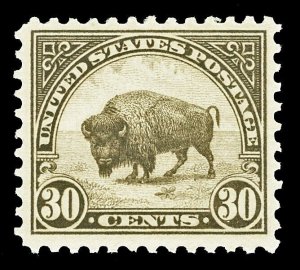 Scott 569 1923 30c Buffalo Flat Plate Issue Mint VF OG NH Cat $50