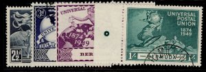 BERMUDA GVI SG130-133, anniversary of UPU set, FINE USED.