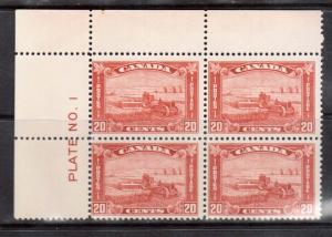 Canada #175 NH Mint Plate #1 UL Block