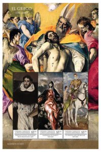 Grenadines - 2015 El Greco - Ascension of Jesus Stamp - Sheet of 3 MNH