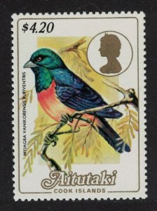 Aitutaki Red-bellied Flycatcher Bird 1985 MNH SG#492