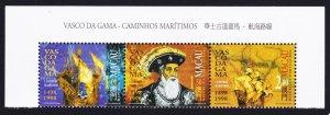 Macao Macau Vasco da Gama 1498 Top strip of 3v 1998 MNH SC#943-946 SG#1044-1046