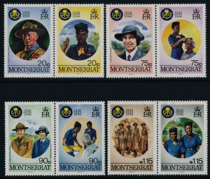Montserrat 592-5 MNH Girl Guides, Lord & Lady Baden-Powell