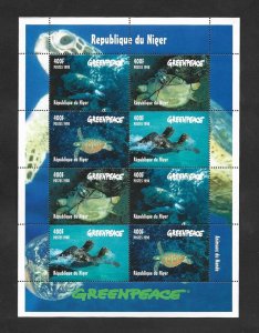 SE)1998 NIGER, MARINE LIFE, GREEN PEACE, HAWKSBILL TURTLE, SS, MNH