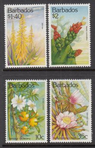 Barbados 834-837 Flowers MNH VF