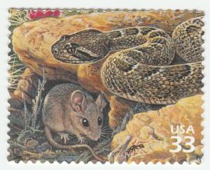 US 3293i Sonoran Desert Rattlesnake Cactus Mouse 33c single MNH 1999