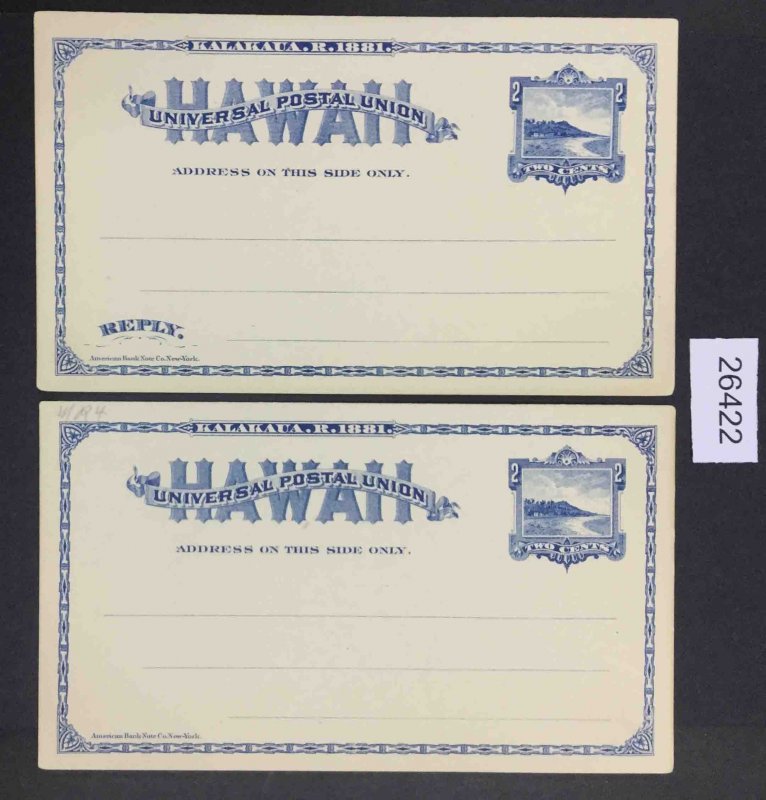 US STAMPS HAWAII #UY4M+R UNUSED POST CARD $70 LOT #26422