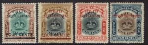 STRAITS SETTLEMENTS 1906 CROWN OVERPRINT RANGE TO 10C 