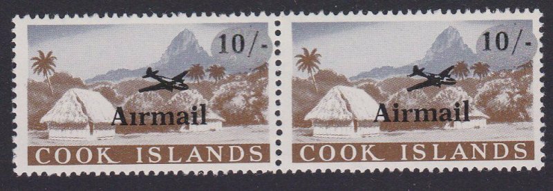 COOK IS 1966 Airmail 10/- pair - variety MISSING STOP above first i MNH.....B106