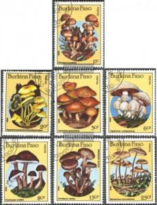 Burkina Faso 1985 Mushroom Plant Fungi Nature Stamps Used SC 743-749 Mi 1054-60