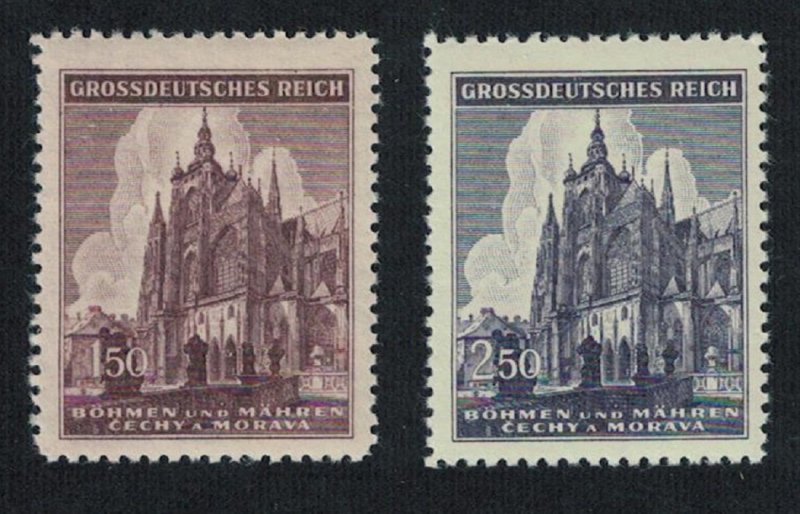 Germany Bohemia and Moravia St Vitus Cathedral Prague 2v 1944 MNH SG#120-121