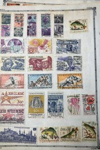 OLD CUBA & COSTA RICA STAMPS HINGED ON ALBUM PAGES + SOME OTHER COUNTRIES