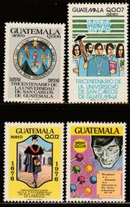 GUATEMALA C662-C665, UNIVERSITY OF SAN CARLOS 300th ANN, LIGHT FOXING, MNH (162)