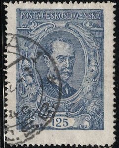 CZECHOSLOVAKIA  1920 Sc 61a Used VF Pres. Masaryk, ultramarine