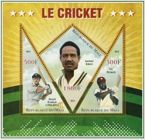 Mali Cricket Sport Garfield Sobers Viv Richards Sov. Sheet Mint NH