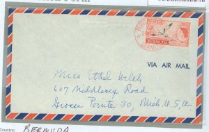 Bermuda  1961 8d airmail rate; special Pedot post office 28 Mar 61 in red.