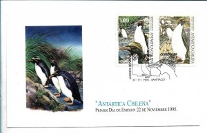 CHILE 1995 FDC CHILEAN ANTARCTICS TERRITORY PENGUINS FAUNA FIRST DAY COVER