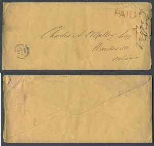 Canada cover-#6154 -Stampless to Wardsville - Middlesex County - London , CW - J