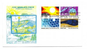 2006-09 Knoxville World's Fair Doris Gold, block of 4 FDC