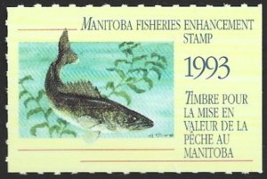 1993 Canada MANITOBA Wildlife Conservation Fishing Revenue #MBF1 VF-NH-