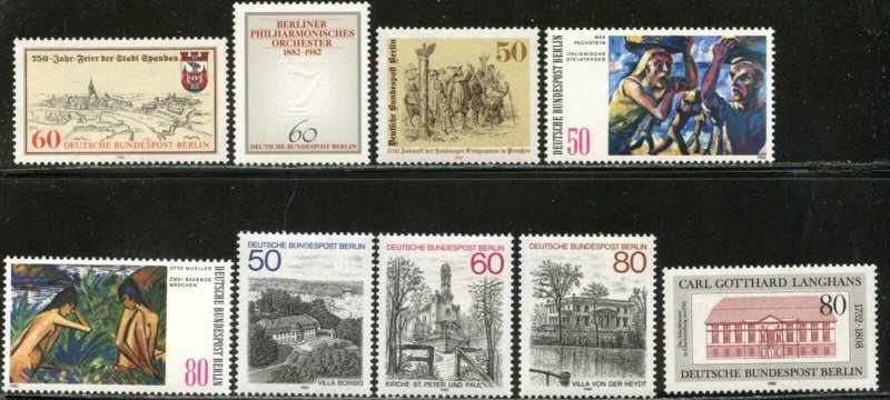 GERMANY BERLIN Sc#9N471-9N479 1982 Six Complete Sets OG Mint NH