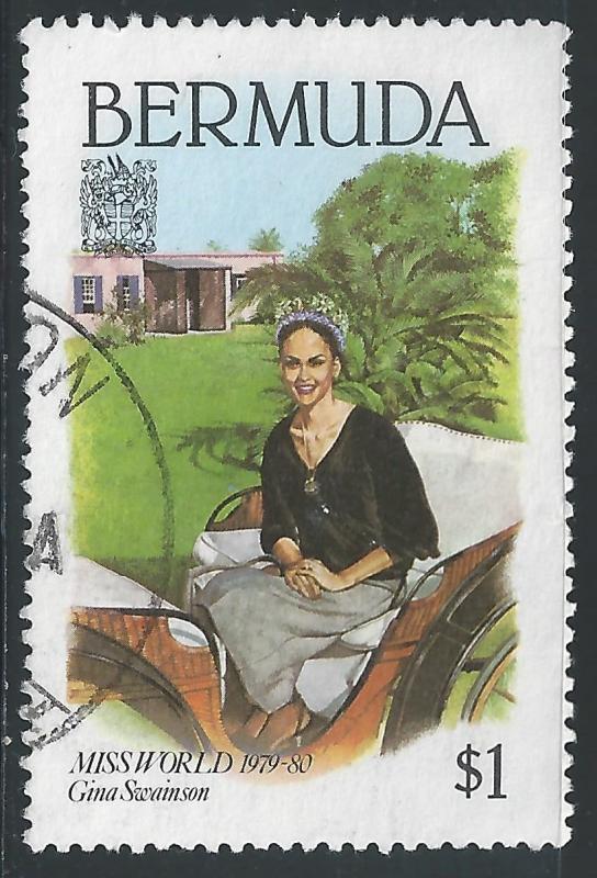 Bermuda #400 $1 Gina Swainson, Miss World, In Carriage