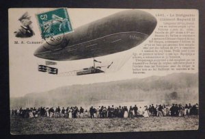 1910 France Postcard Cover Zeppelin Airship RPPC M A Clement Bayard II