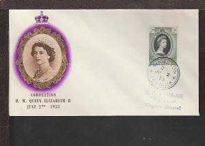 Jamaica 153 QEII Coronation 1953 Typed FDC 