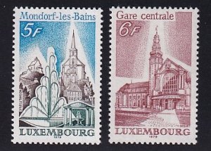 Luxembourg   #622-623   MNH   1979  central station and St. Michael`s Church