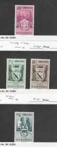 Venezuela, Postage Stamp, #C344, C461 Mint NH, C393, C395 LH, 1951-52