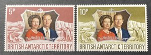 British Antarctica 1972 #43-4, Silver Wedding Anniversary, MNH.