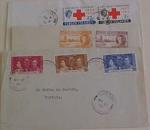 VIRGIN ISLAND FDC 3 DIFF. 1937/1963