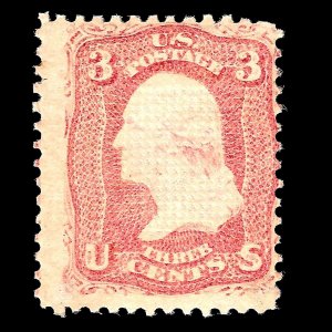 WCstamps: U.S. Scott #88 / 3c E. Grill, VG, Mint OGh / CV $1,050