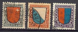 1920 - SWITZERLAND - Pro Juventute Sc#B15-16-17 - Used