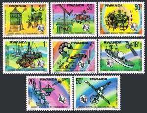 Rwanda 809-816, MNH. Mi 873-880. Telecommunications Day 1977. Satellites, Ships,