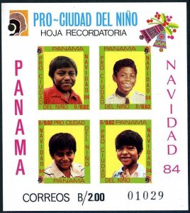 Panama RA106b imperf sheet,MNH.Michel Zv Bl.7. Tax stamps 1984.Children village.