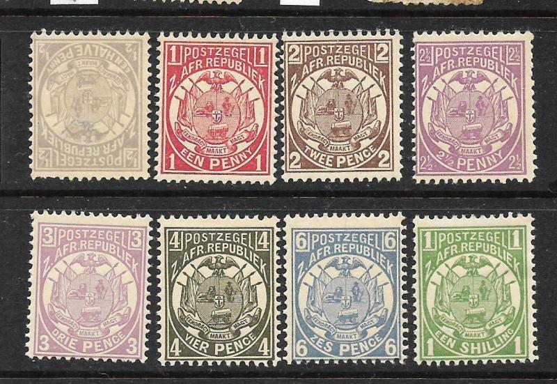 TRANSVAAL  1895     ARMS  PART SET 8 MH  