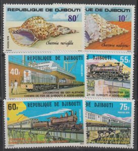 Djibouti SC 480-481, 485-488 Mint Never Hinged