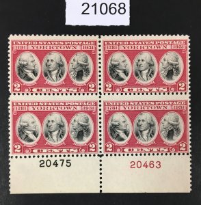 MOMEN: US STAMPS # 703 MINT OG NH PLATE BLOCK OF 4 LOT #21068