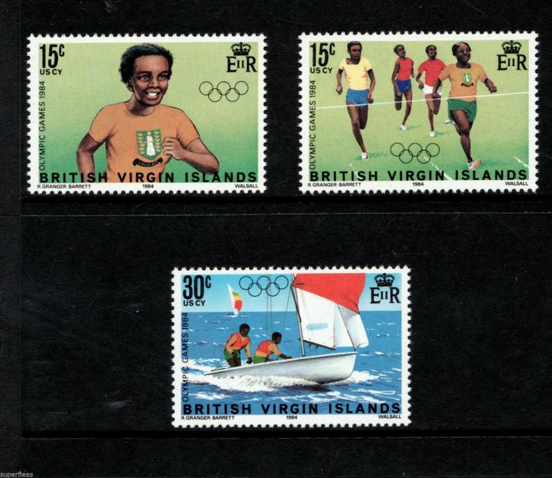 SUPERFLEAS 1984 Olympics VIRGIN ISLANDS stamps MNH 531 532 533 534 535 536 537