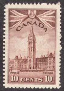 1942 Canada Sc #257 - 10¢ Parliament Buildings Architecture - MH stamp Cv$8