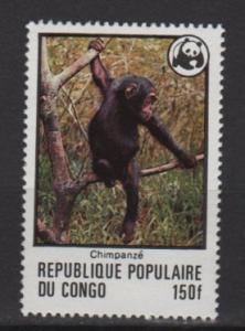 Congo, People's Rep 1978 - Scott  456 MH - 150fr, Chimpanze