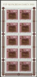 Germany, #B581 Unused Mini Sheet From 1980