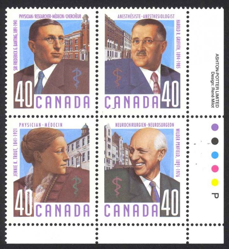 Canada Sc# 1305a MNH PB LR 1991 40c Doctors