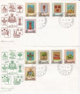 San Marino # 677-686, Coats of Arms, First Day Cover,