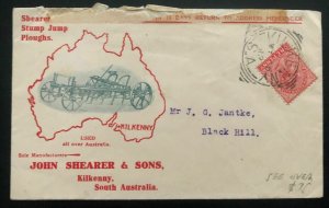 1913 Kilkenny Australia Advertising Cover To Black Hill shearer ploughs