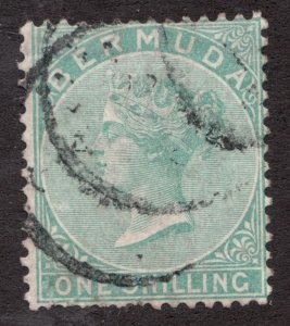 1865 Bermuda Sc#6 - One Shilling - Queen Victoria - Used postage stamp - cv$70