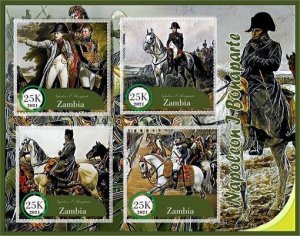 Stamps. Napoleon Bonaparte 2021 year 1+1 sheets perf Zambia