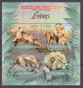 2012    Uganda    2979-2982KL    Fauna - Lion    13,00 €