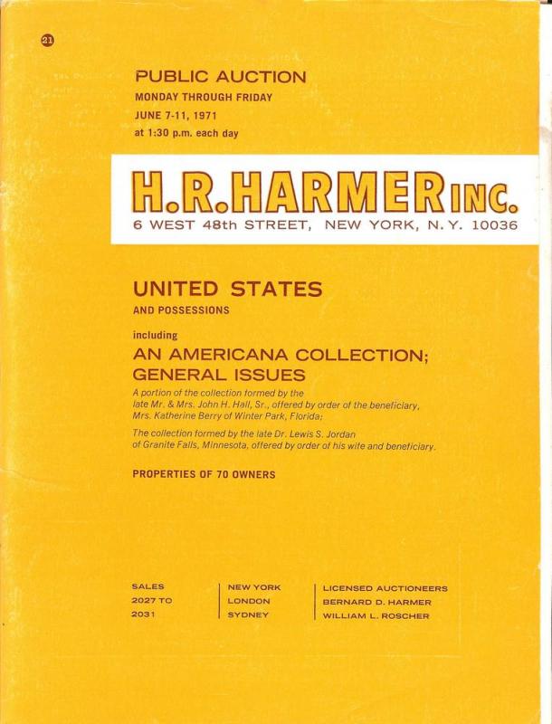 HR Harmer: Sale # 2027-2031  -  United States and Possess...